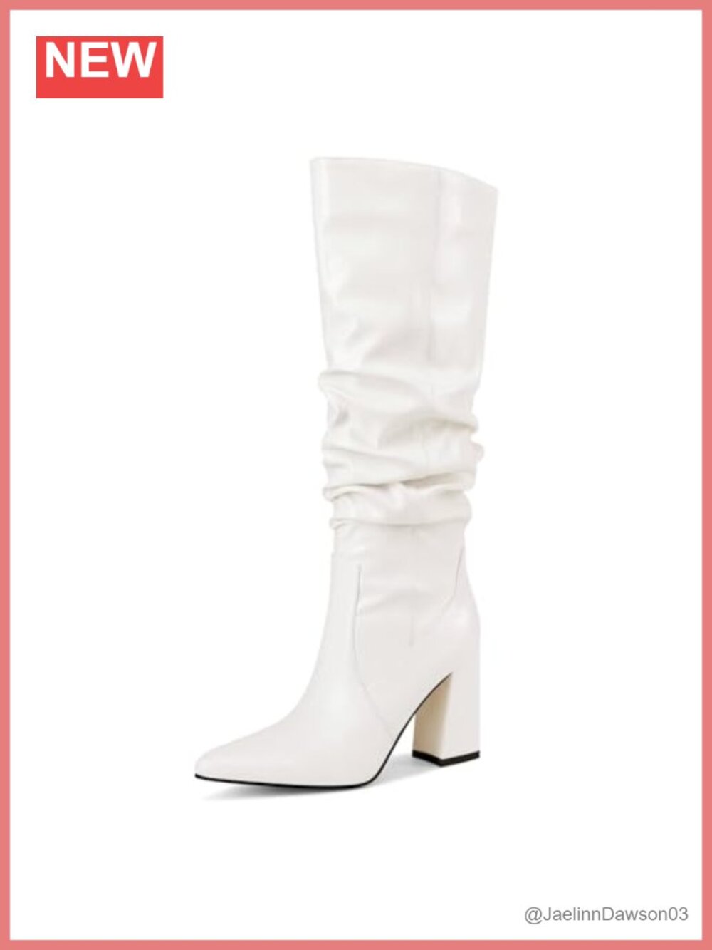 Women's Slouchy Knee High Boots Chunky Block Heel Pointed Toe PU Fall